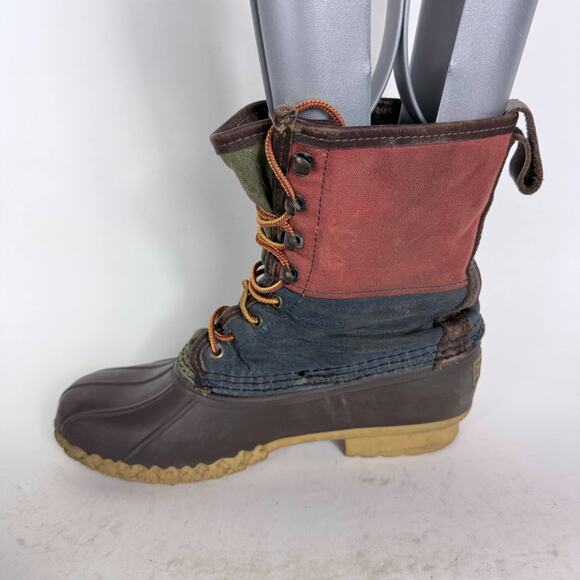 L.L. Bean Signature Duck Boots Women’s 9 Multicolor color block Lace-Up booties - Picture 6 of 10
